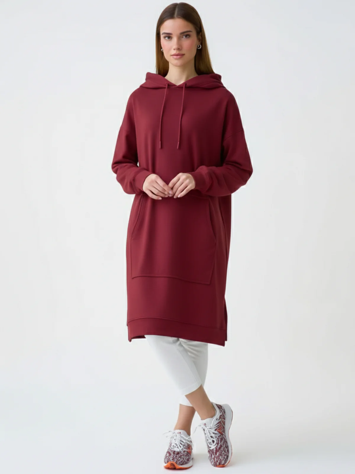 Oversized Mid-Length Hoodie Dress - Image 3